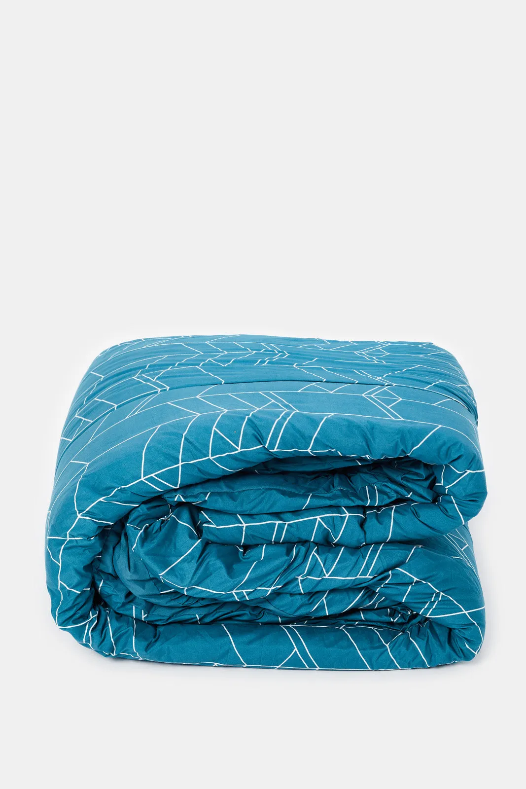 Blue Geometric Printed Comforter Set (Single Size)