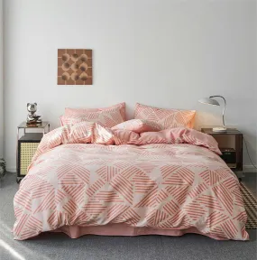 Boho Striped Bedding Set / Pink