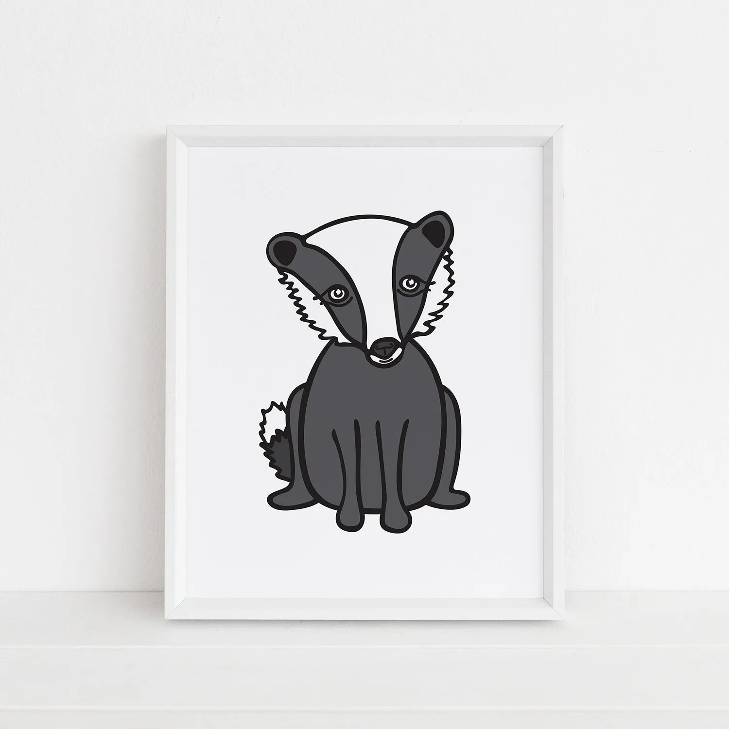 Bonnie Badger Cute Animal Art Print - 8" x 10"