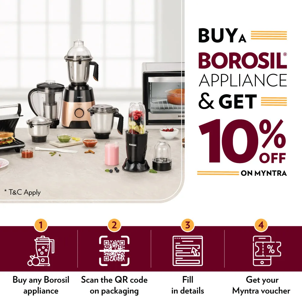 Borosil Easy Juice Cold Press Slow Juicer