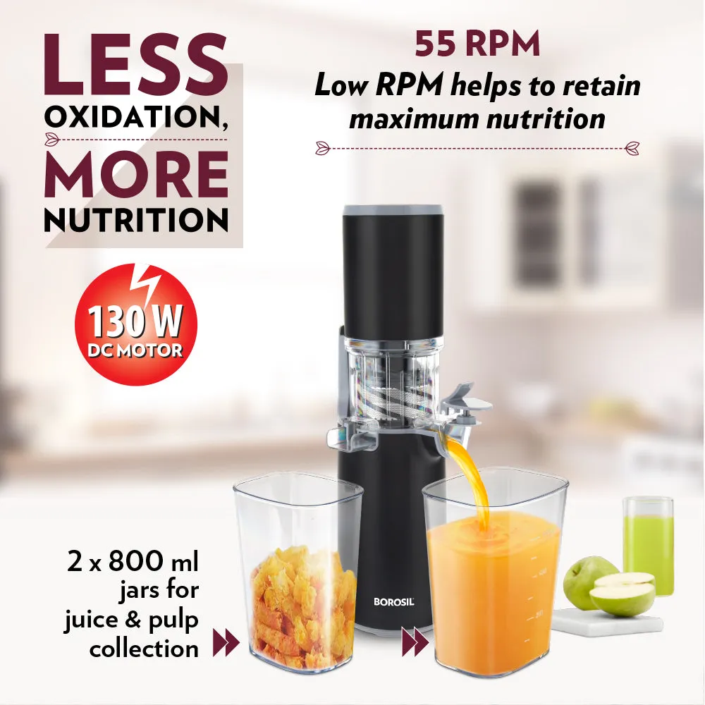 Borosil Easy Juice Cold Press Slow Juicer