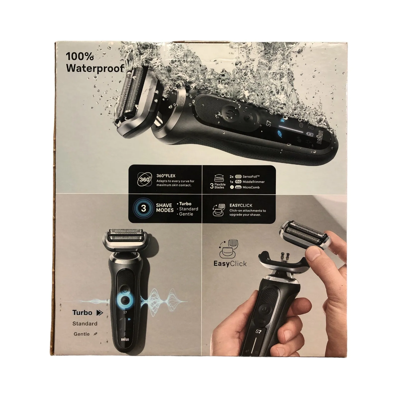 Braun Series 7 360 Flex Waterproof 3-Speed Men's Electric Shaver Kit 7189cc