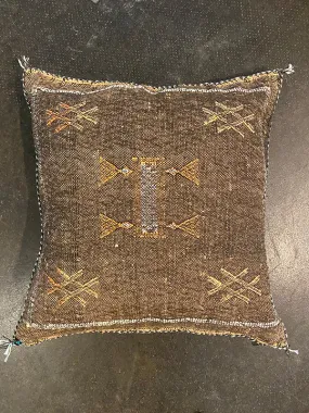 Brown Silk Sabra Pillow