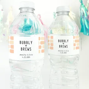 Bubbly and Brews Water Bottle Sticker Labels