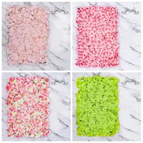 Bulk 4 Panels Artificial Flowers Backdrop Hydrangea Flower Wall Mat Backdrop UV Protected Wholesale