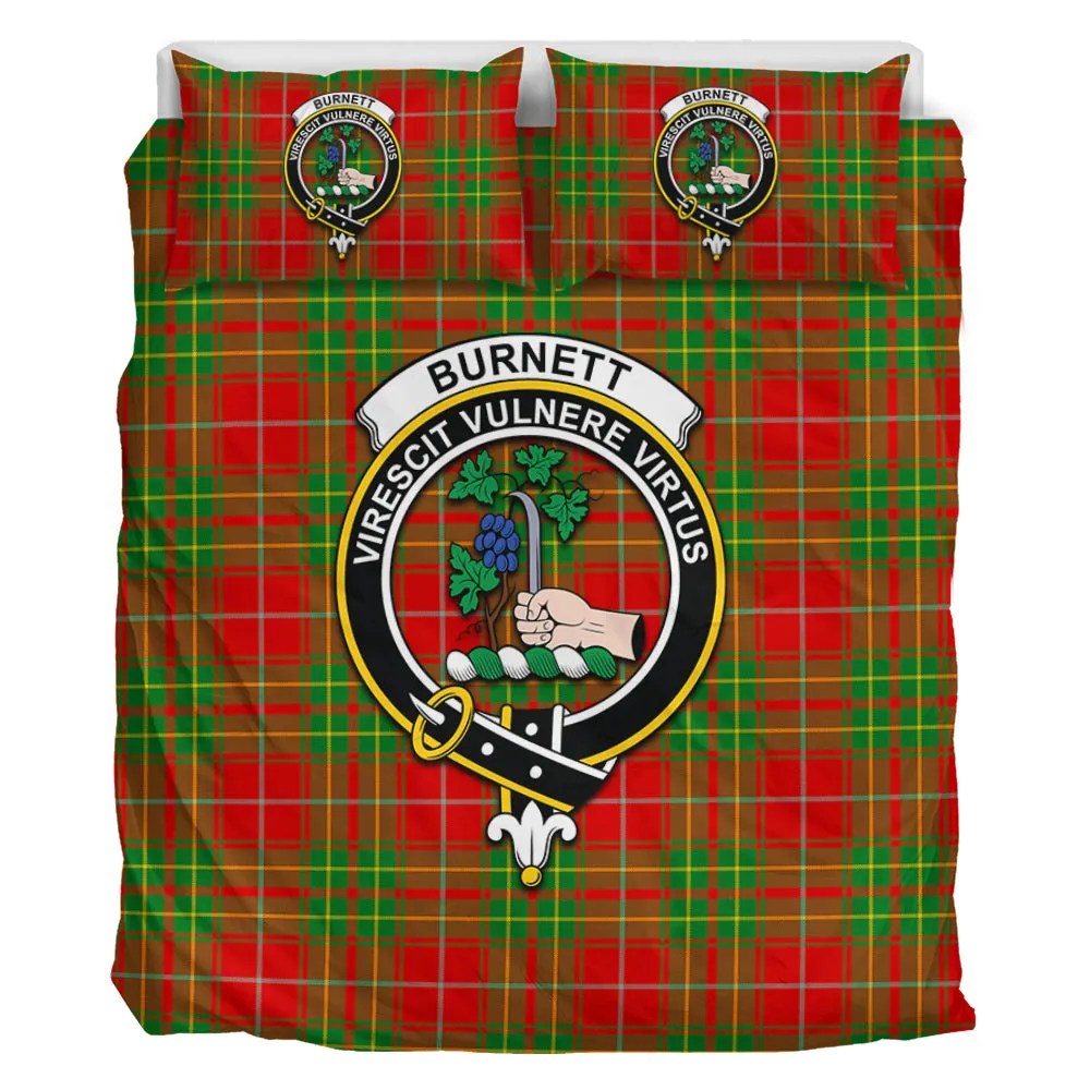 Burnett Tartan Bedding Set with Family Crest