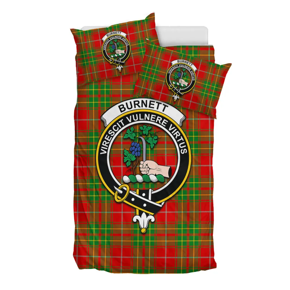 Burnett Tartan Bedding Set with Family Crest