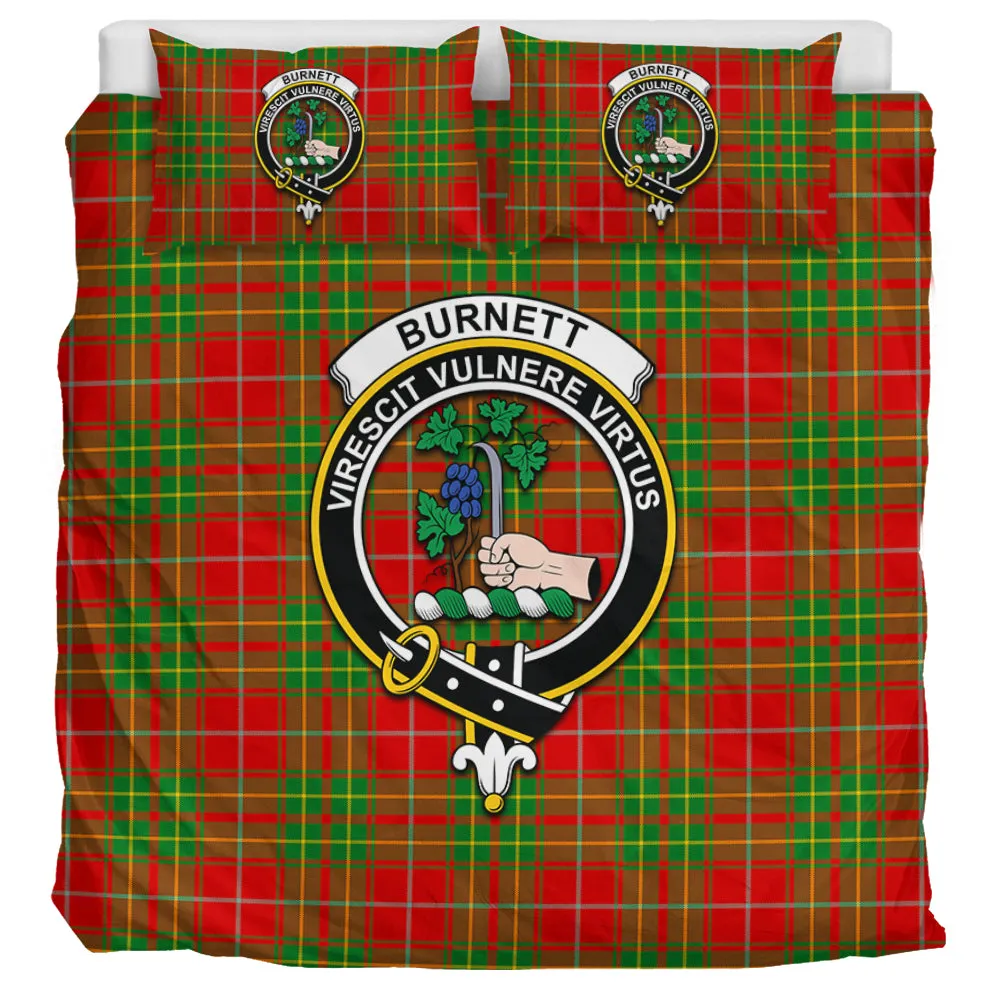 Burnett Tartan Bedding Set with Family Crest