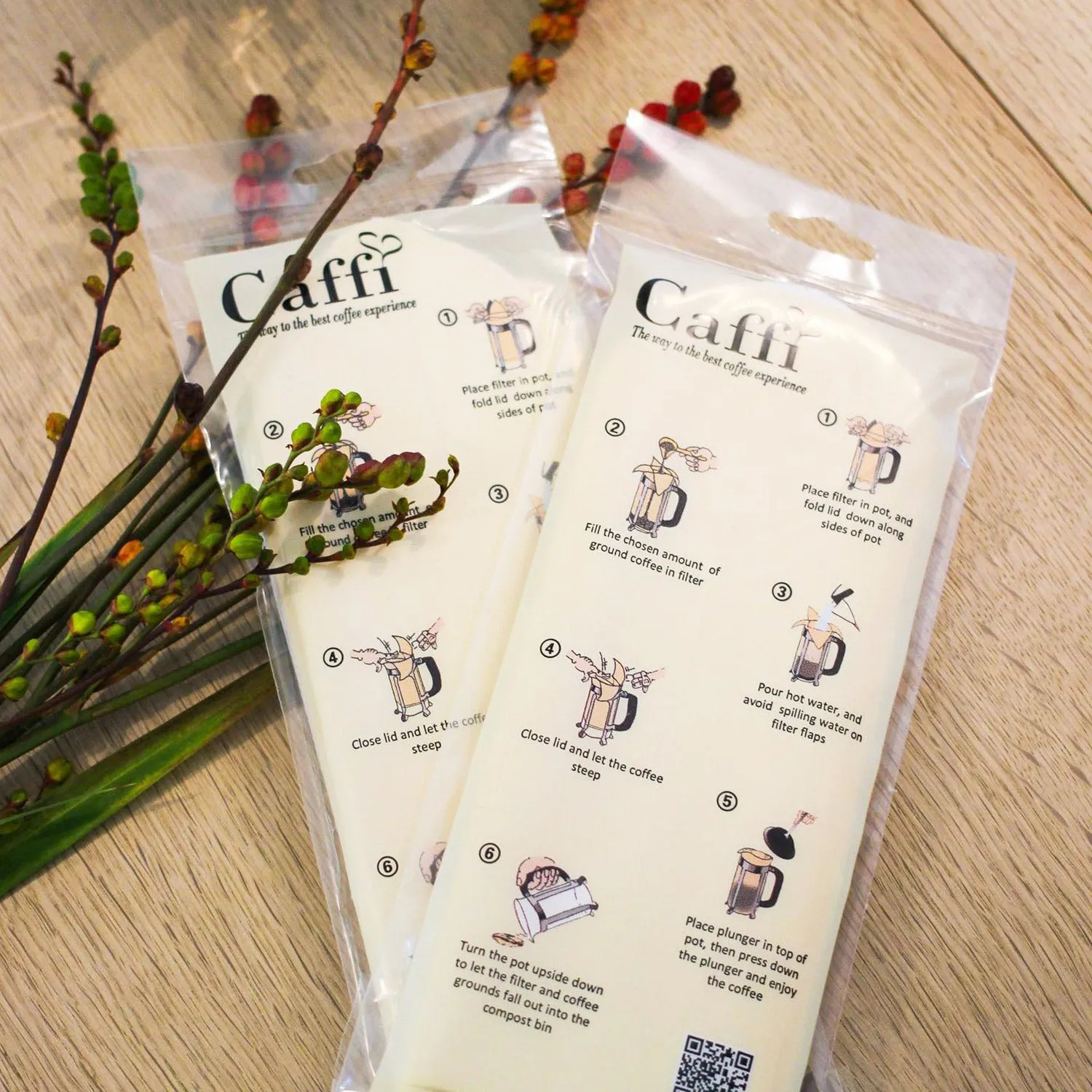 Caffi 8 Cup French Press Paper Filters, 25 Pack