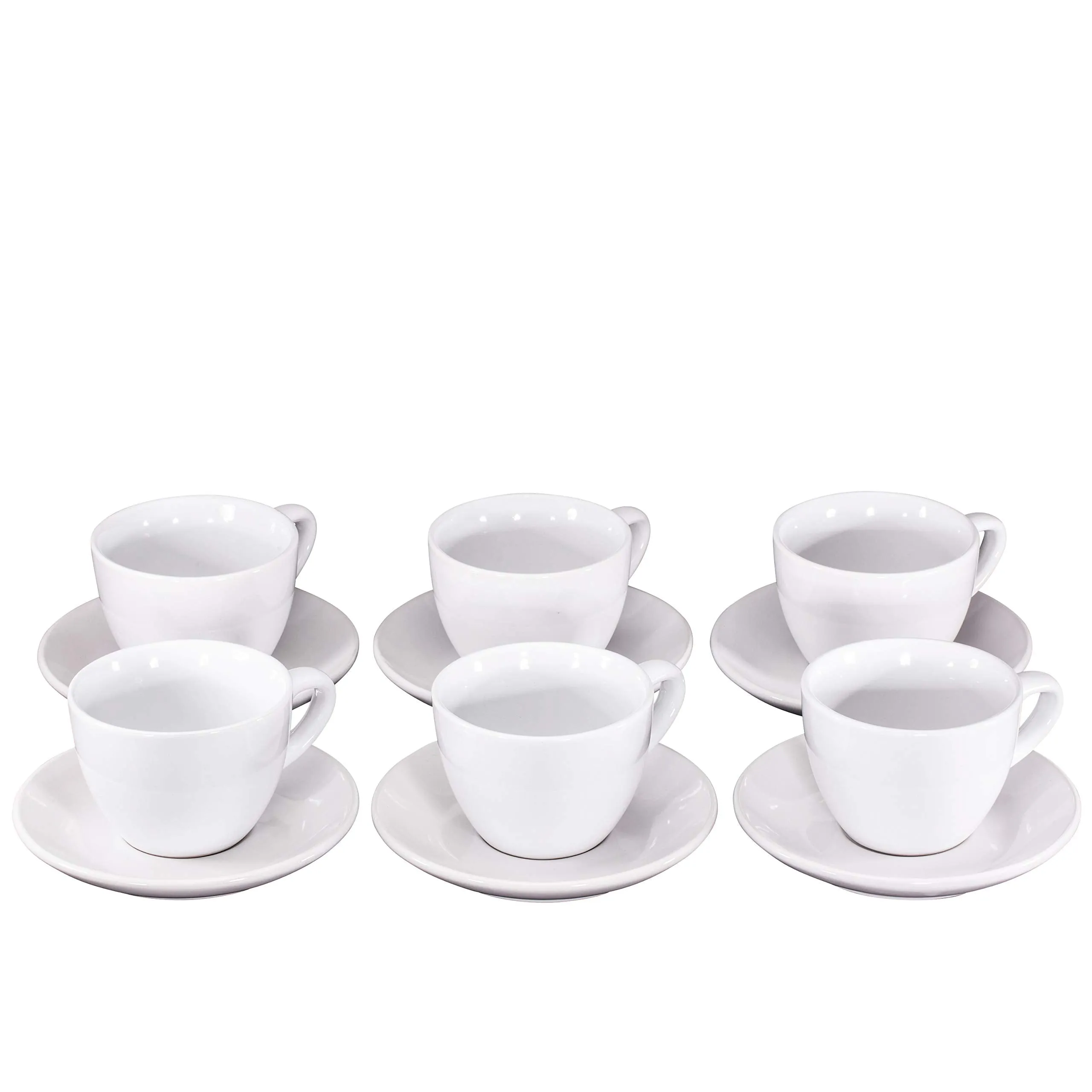 Cappuccino Cups with Saucers by Bruntmor - 6 ounce - Set of 6