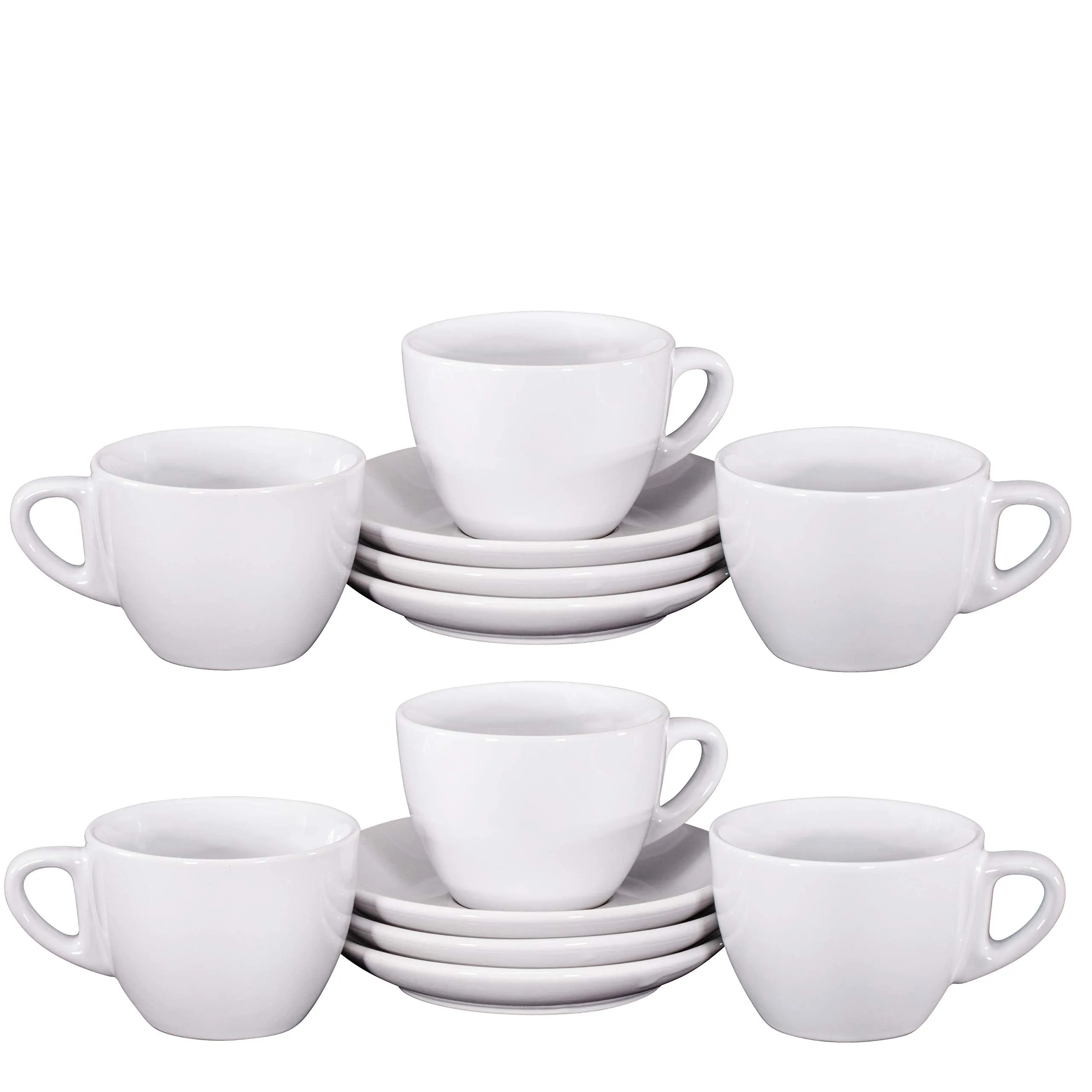 Cappuccino Cups with Saucers by Bruntmor - 6 ounce - Set of 6