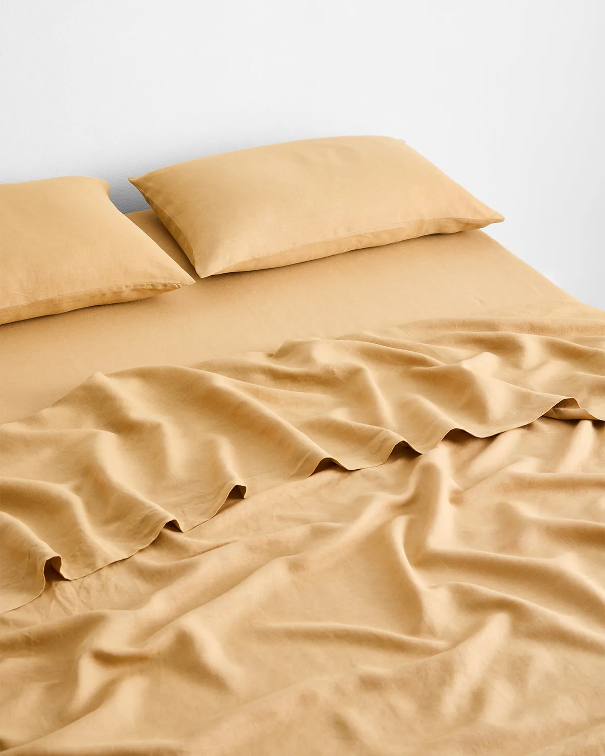 Caramel 100% French Flax Linen King Pillowcases (Set of Two)