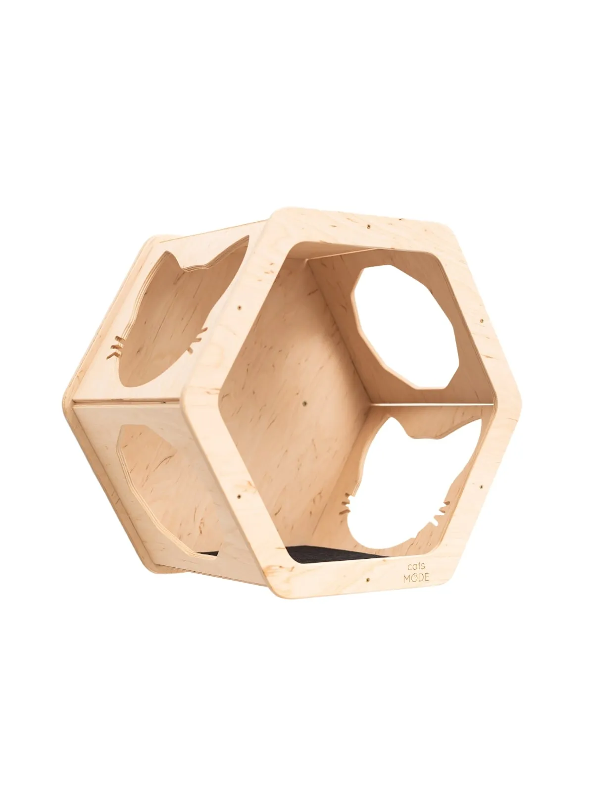 Cat Hexagon Shelf Dark Walnut