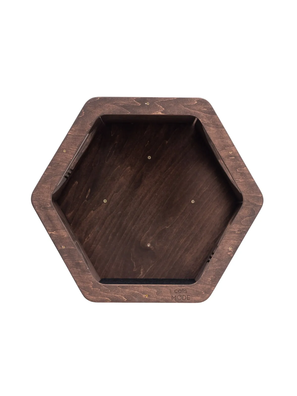 Cat Hexagon Shelf Dark Walnut