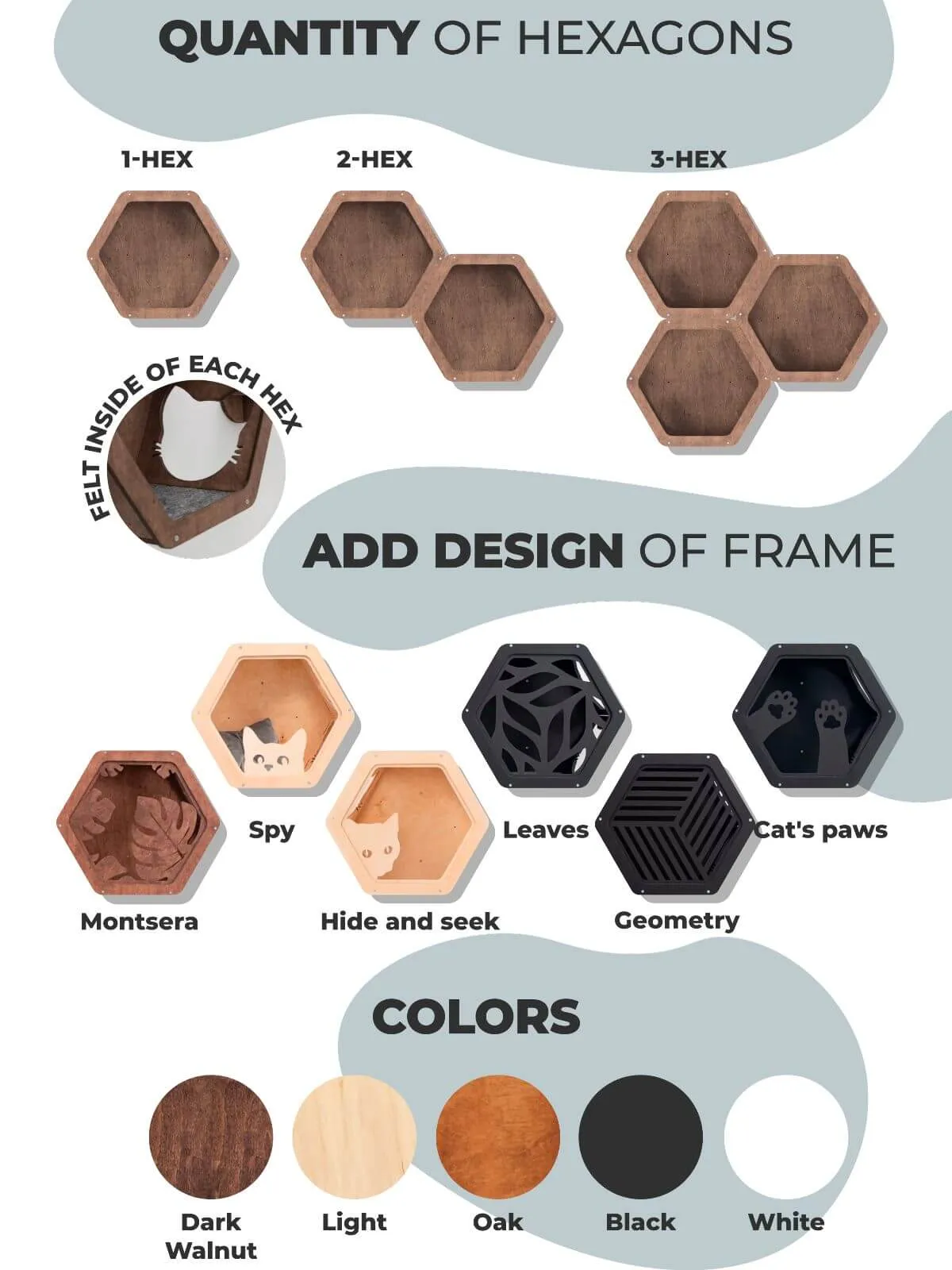 Cat Hexagon Shelf Dark Walnut