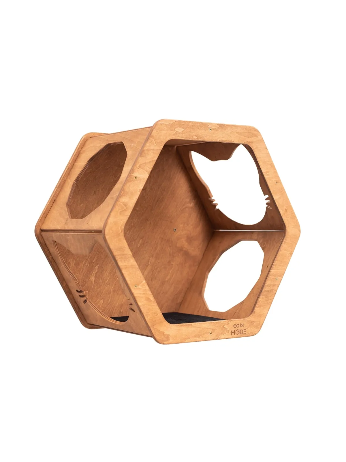 Cat Hexagon Shelf Dark Walnut