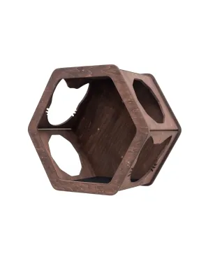 Cat Hexagon Shelf Dark Walnut