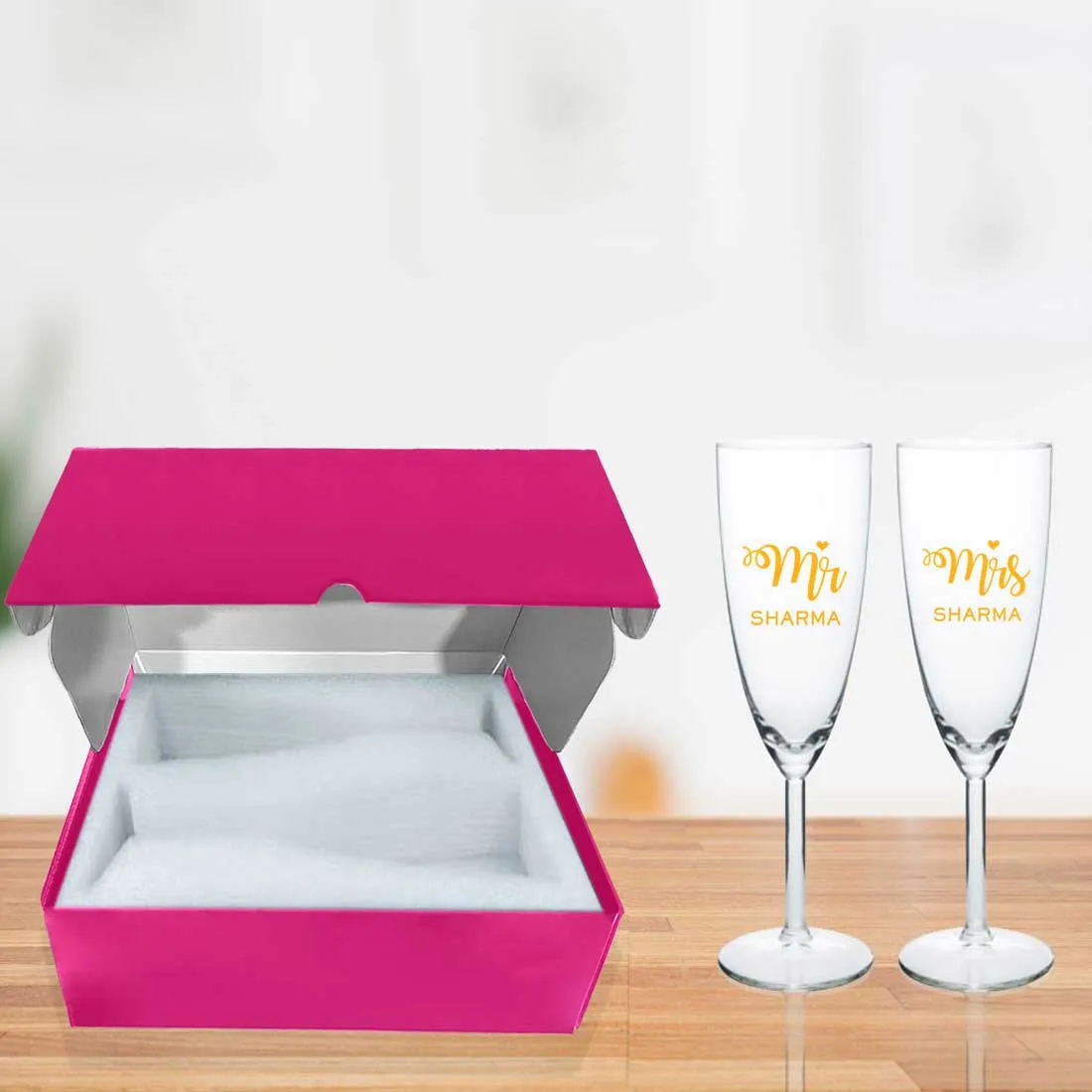 Champagne Glass Set Gift Box Available in Black