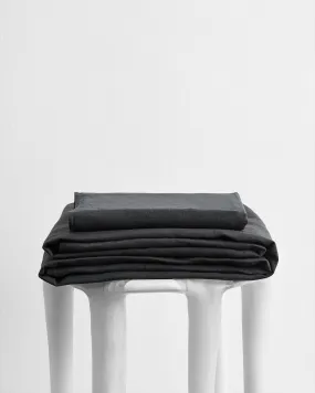 Charcoal 100% French Flax Linen Sheet Set