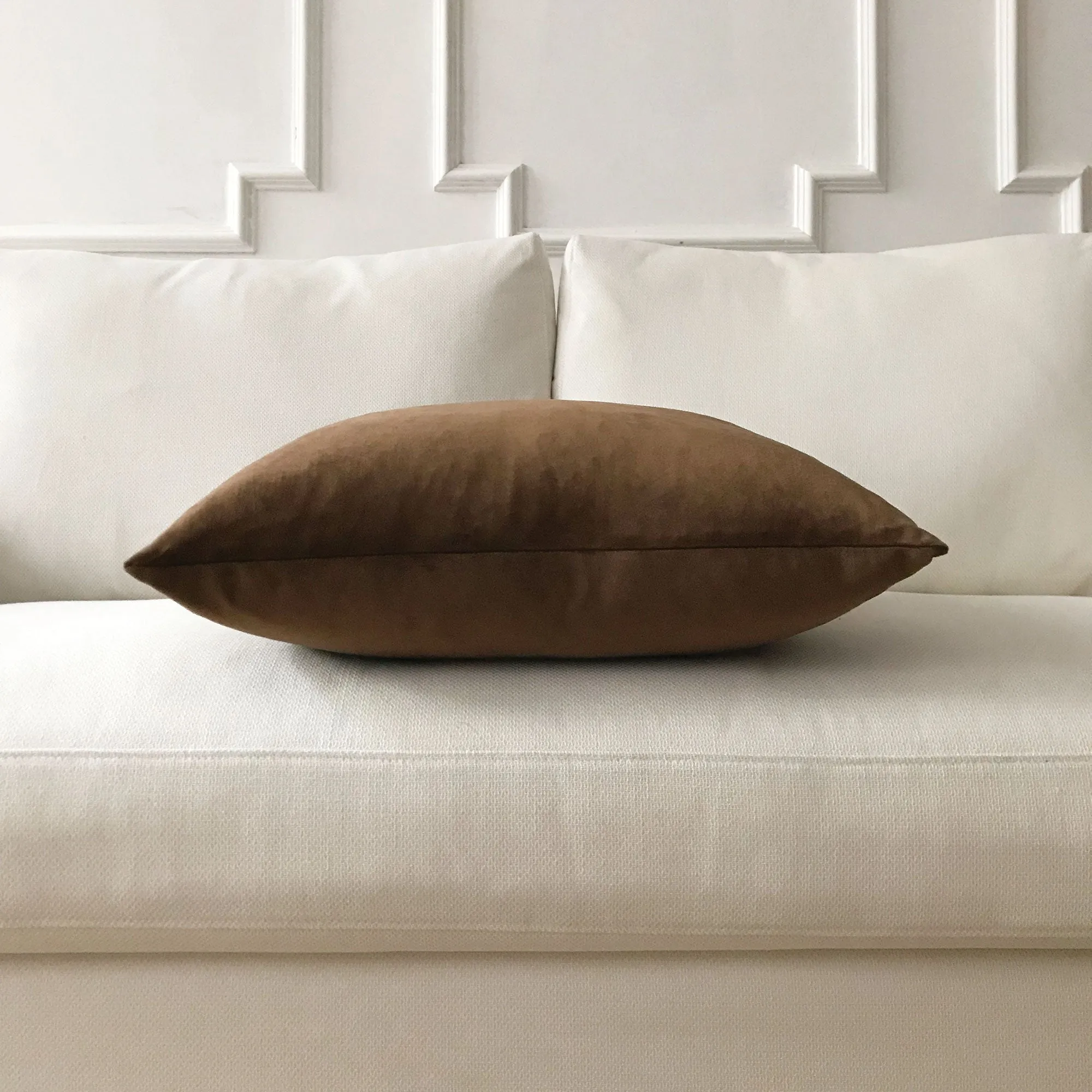 Chocolate Velvet Lumbar Pillow Cover 13x36