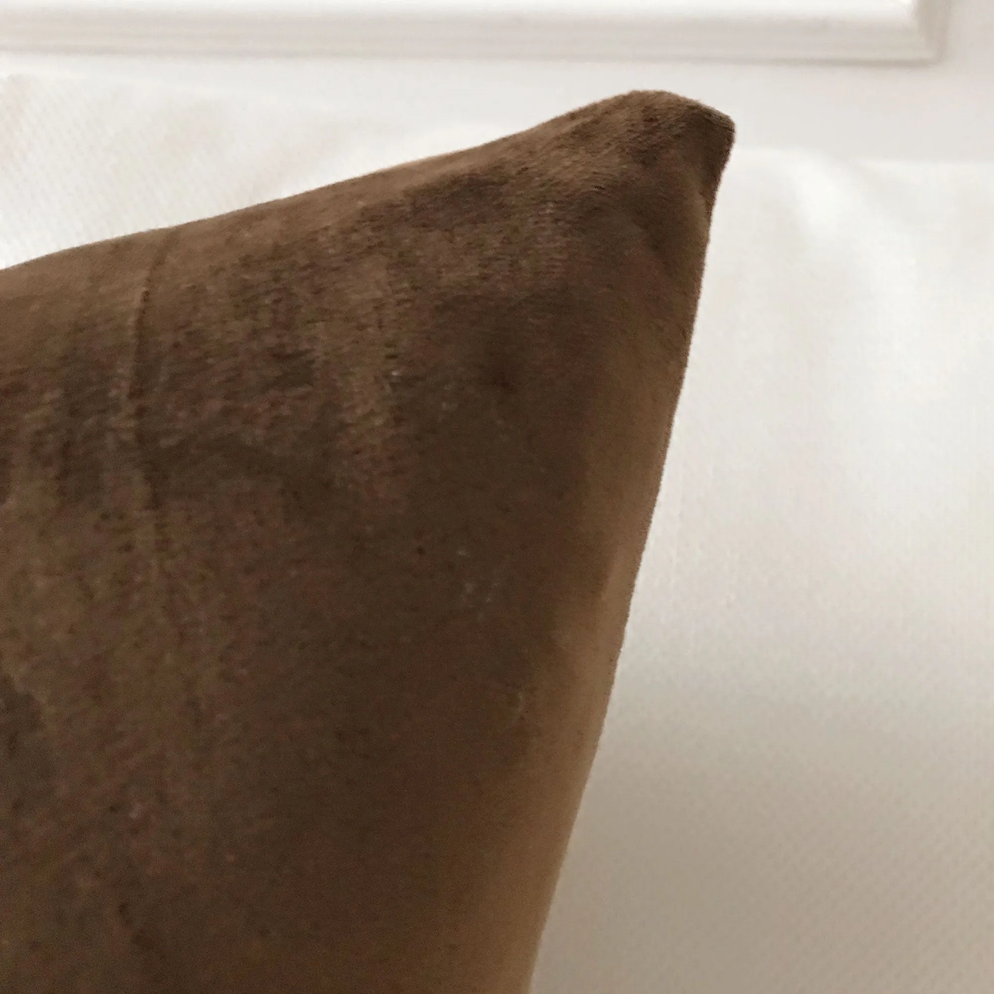 Chocolate Velvet Lumbar Pillow Cover 13x36