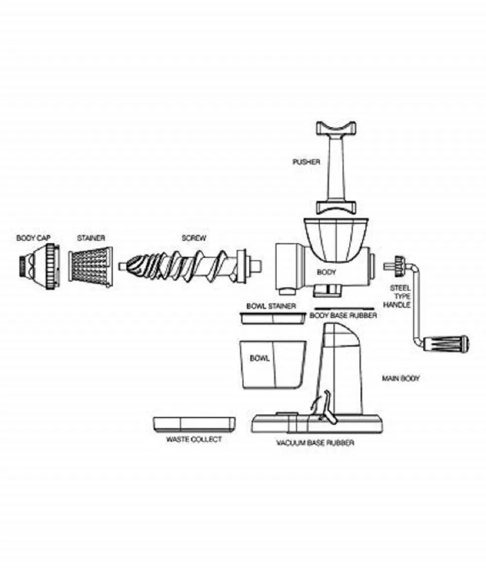 Classic Multicolor Plastic Fruits & Vegetable Juicer with Steel Handle