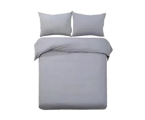 Classic Quilt Cover Set - Grey