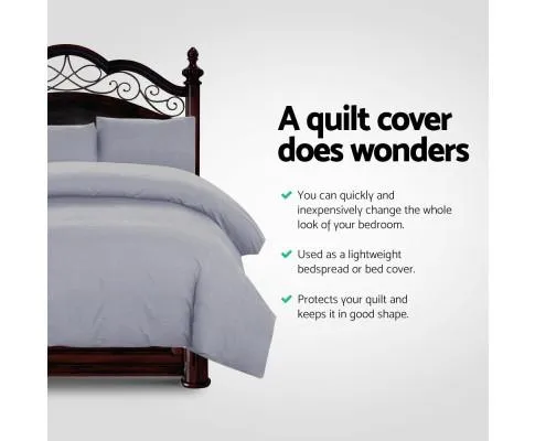 Classic Quilt Cover Set - Grey