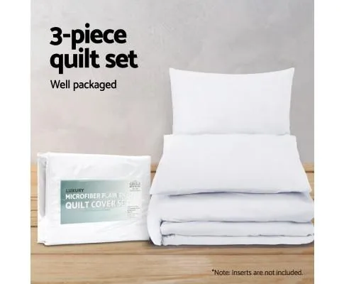 Classic Quilt Cover Set - White