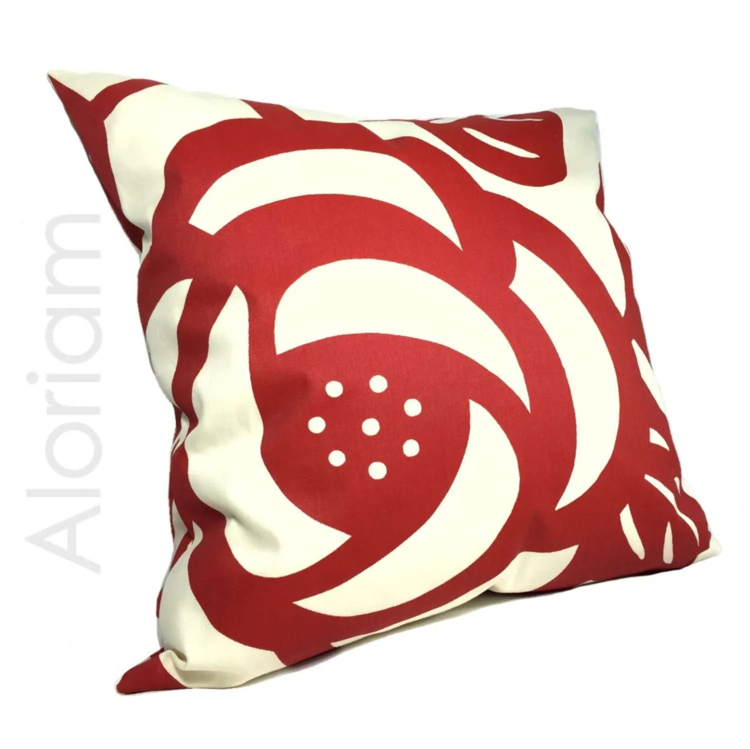 (CLEARANCE) Thomas Paul Deco Rose Modern Floral Flower Print Red Cream Pillow Cover