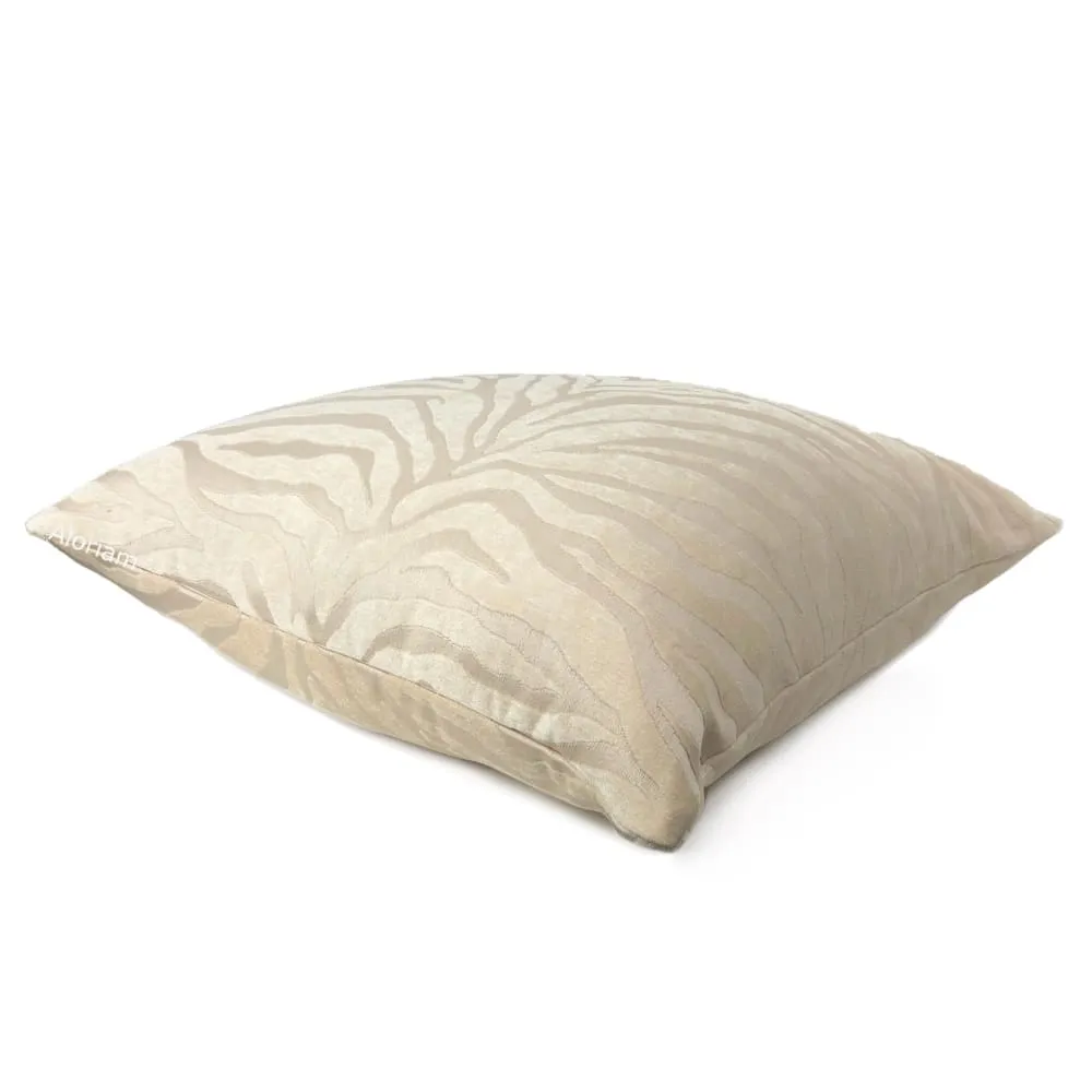 (CLEARANCE) Two Tone Cream Ivory Tiger Stripe Chenille Pillow Cover