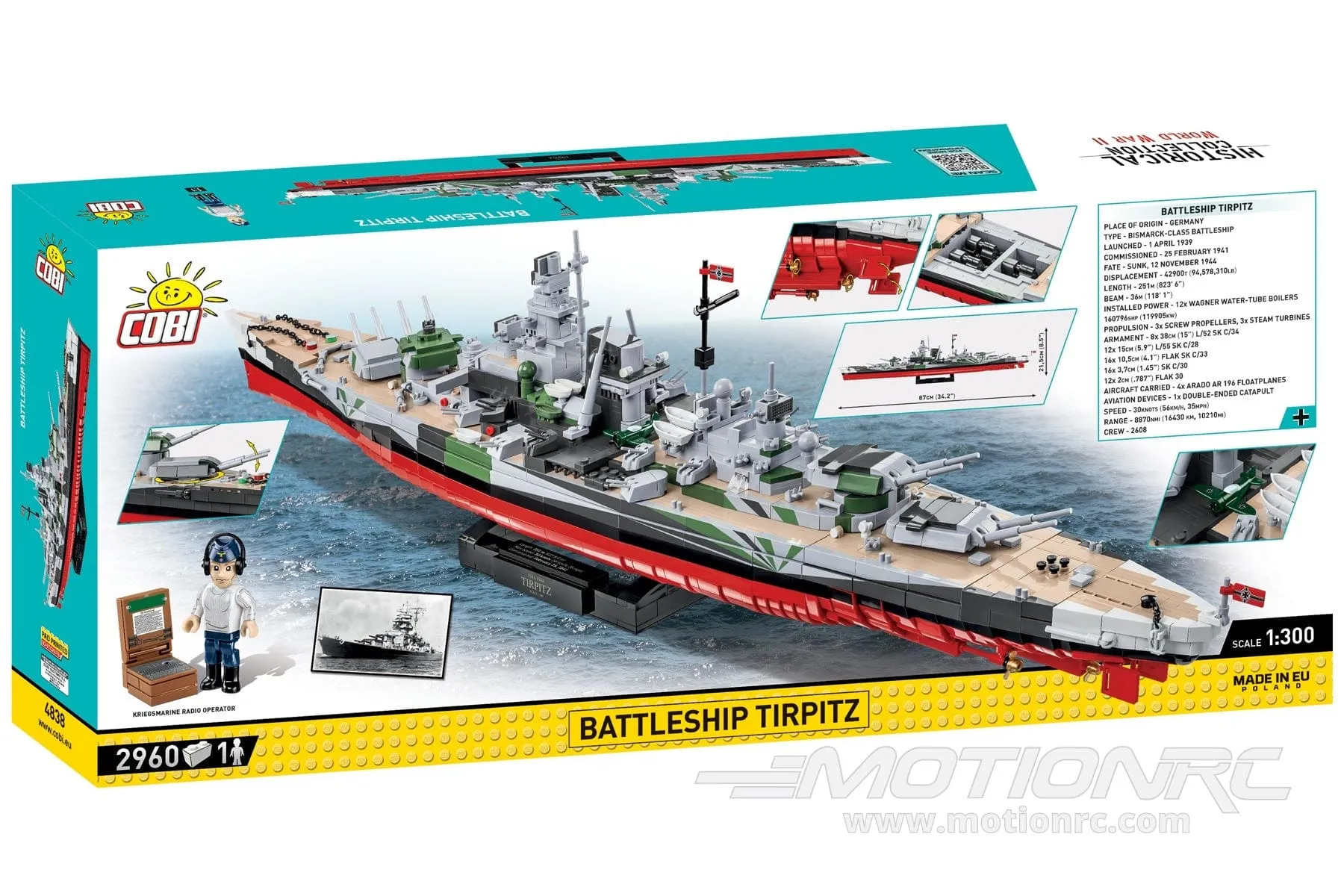 COBI Tirpitz Battleship 1:300 Scale Executive Edition Building Block Set