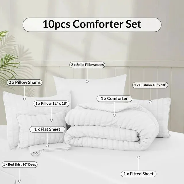 Comforter Set - 10 Piece Bedding Set with Comforter