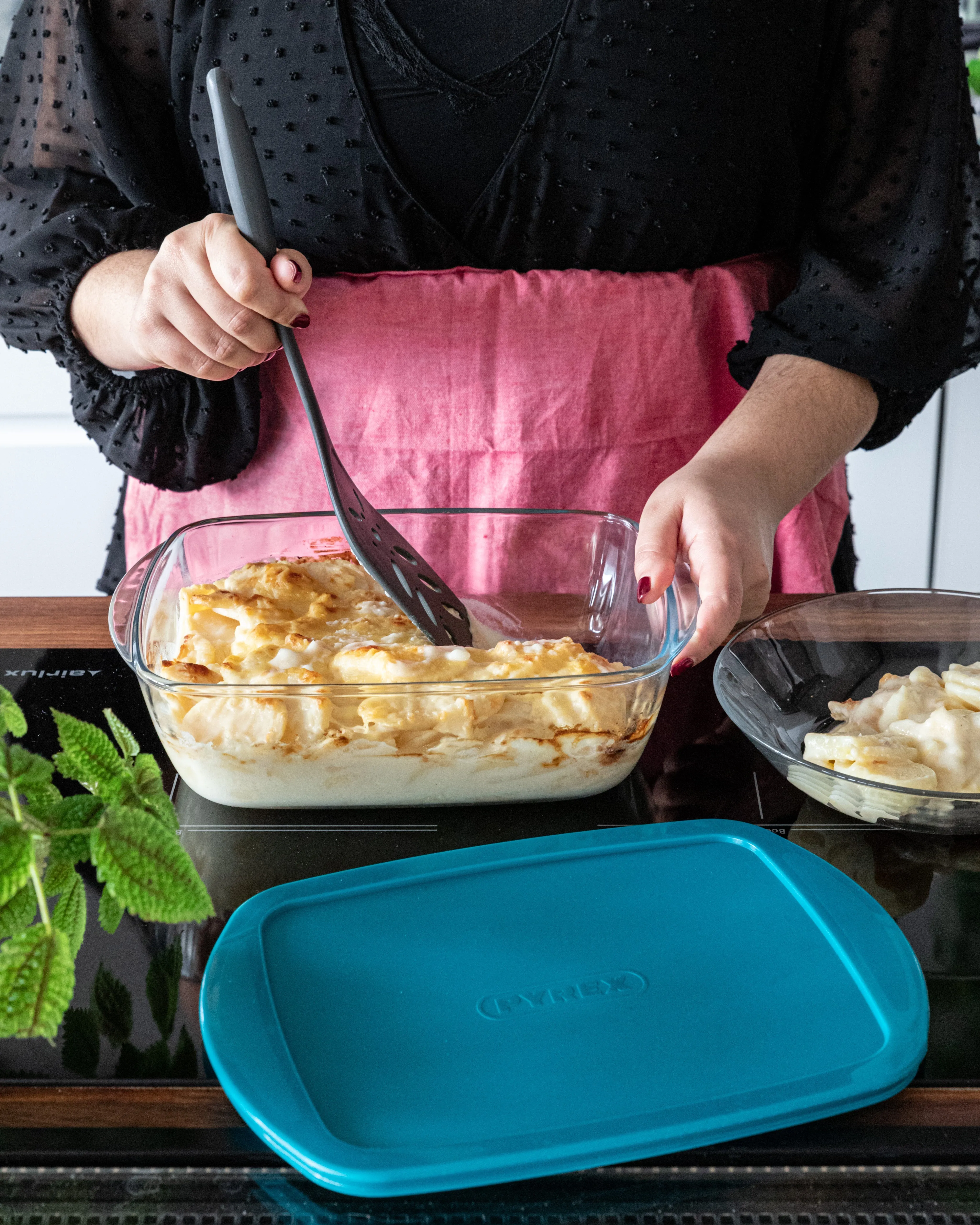 Cook & Store - Rectangular glass dish with lid compatible air fryer