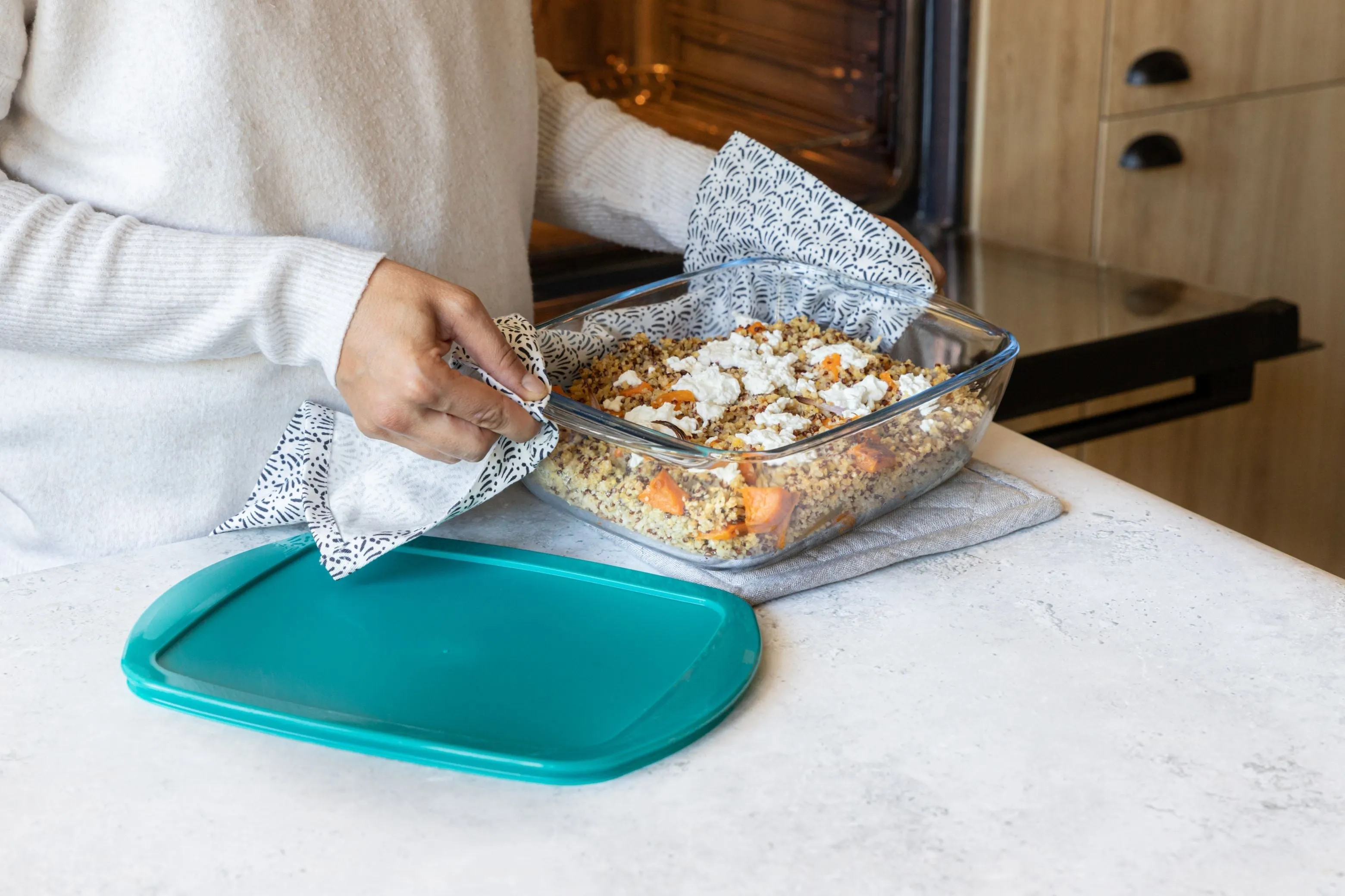 Cook & Store - Rectangular glass dish with lid compatible air fryer