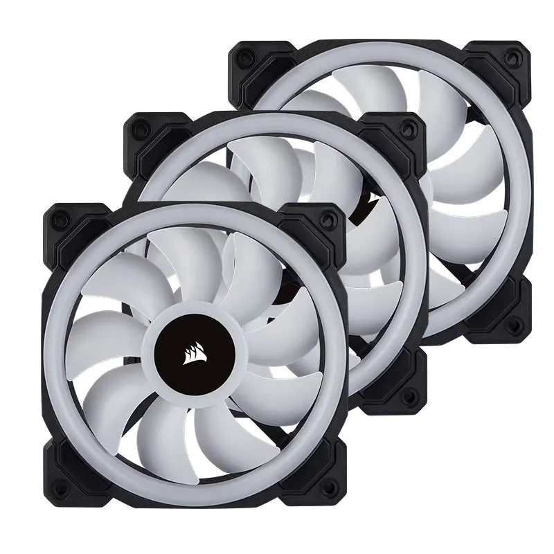 CORSAIR LL120 iCUE RGB 3pcs 120mm Desktop System Unit PWM Cooling Fan Pack with Included Lighting Node Pro Hub with Light Effect Presets, 1500 RPM Fan Speed, Hydraulic Motor for PC Computer (Black, White) | CO-9050072-WW CO-9050092-WW