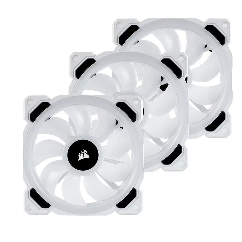 CORSAIR LL120 iCUE RGB 3pcs 120mm Desktop System Unit PWM Cooling Fan Pack with Included Lighting Node Pro Hub with Light Effect Presets, 1500 RPM Fan Speed, Hydraulic Motor for PC Computer (Black, White) | CO-9050072-WW CO-9050092-WW