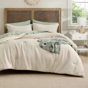 Cotton Waffle Weave Comforter Set