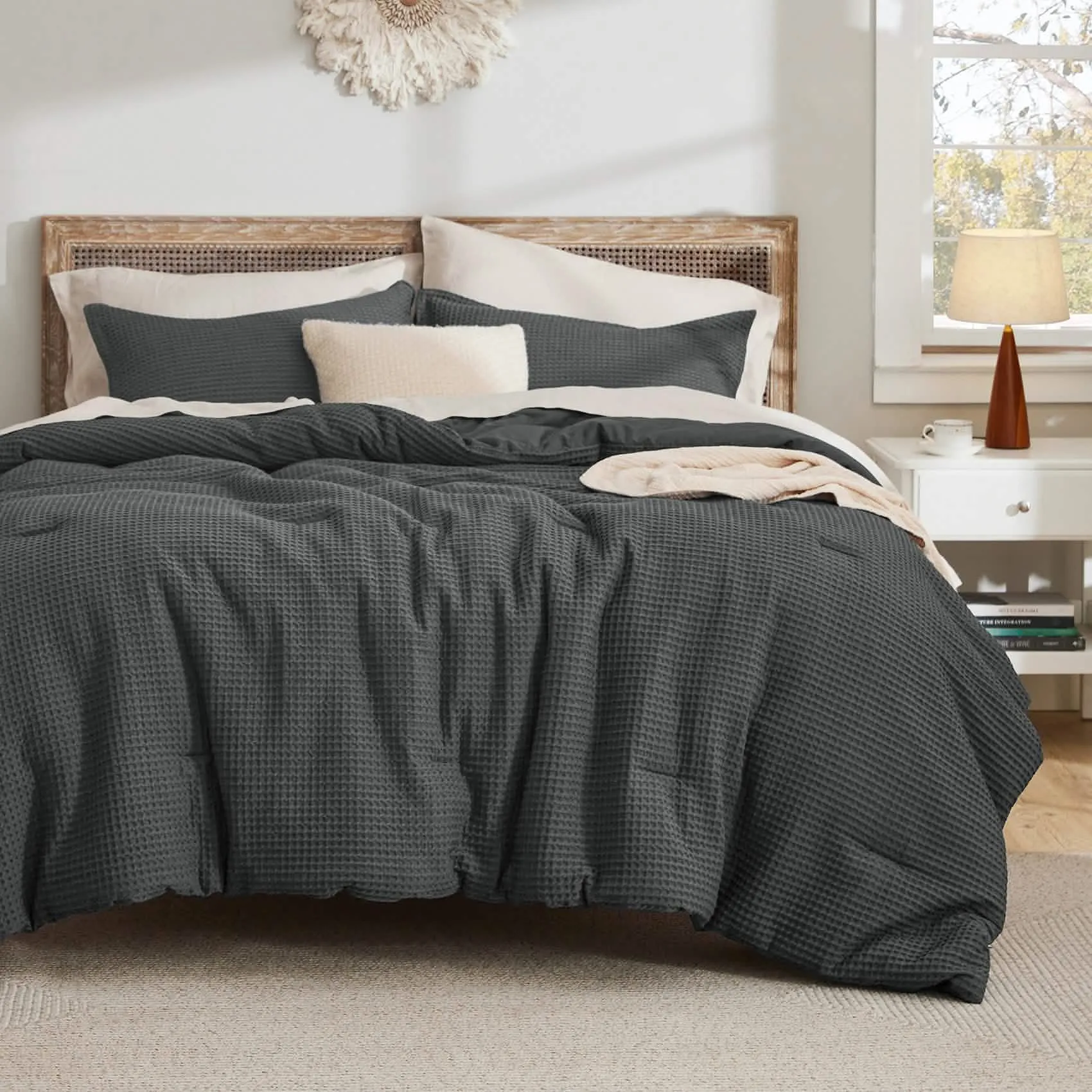 Cotton Waffle Weave Comforter Set