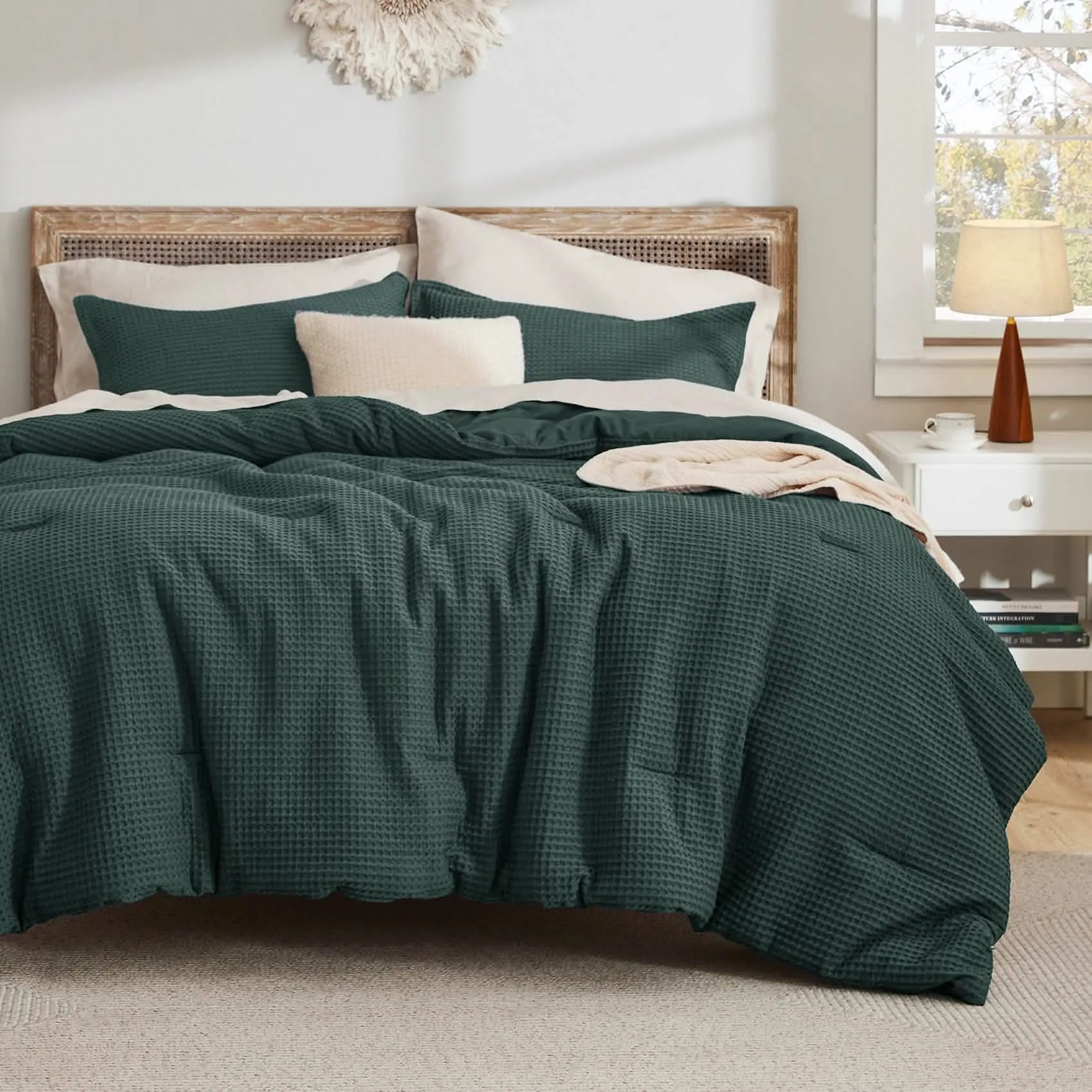 Cotton Waffle Weave Comforter Set