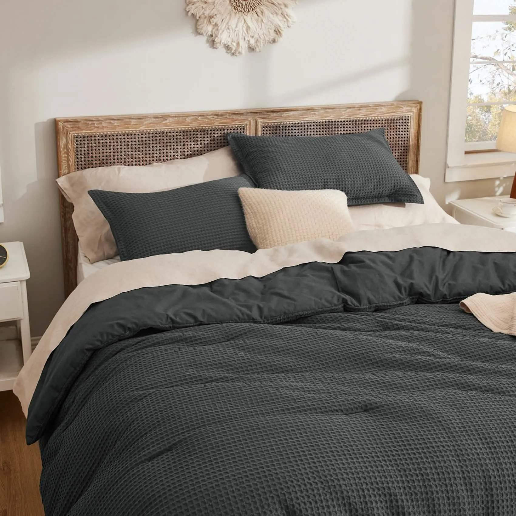 Cotton Waffle Weave Comforter Set