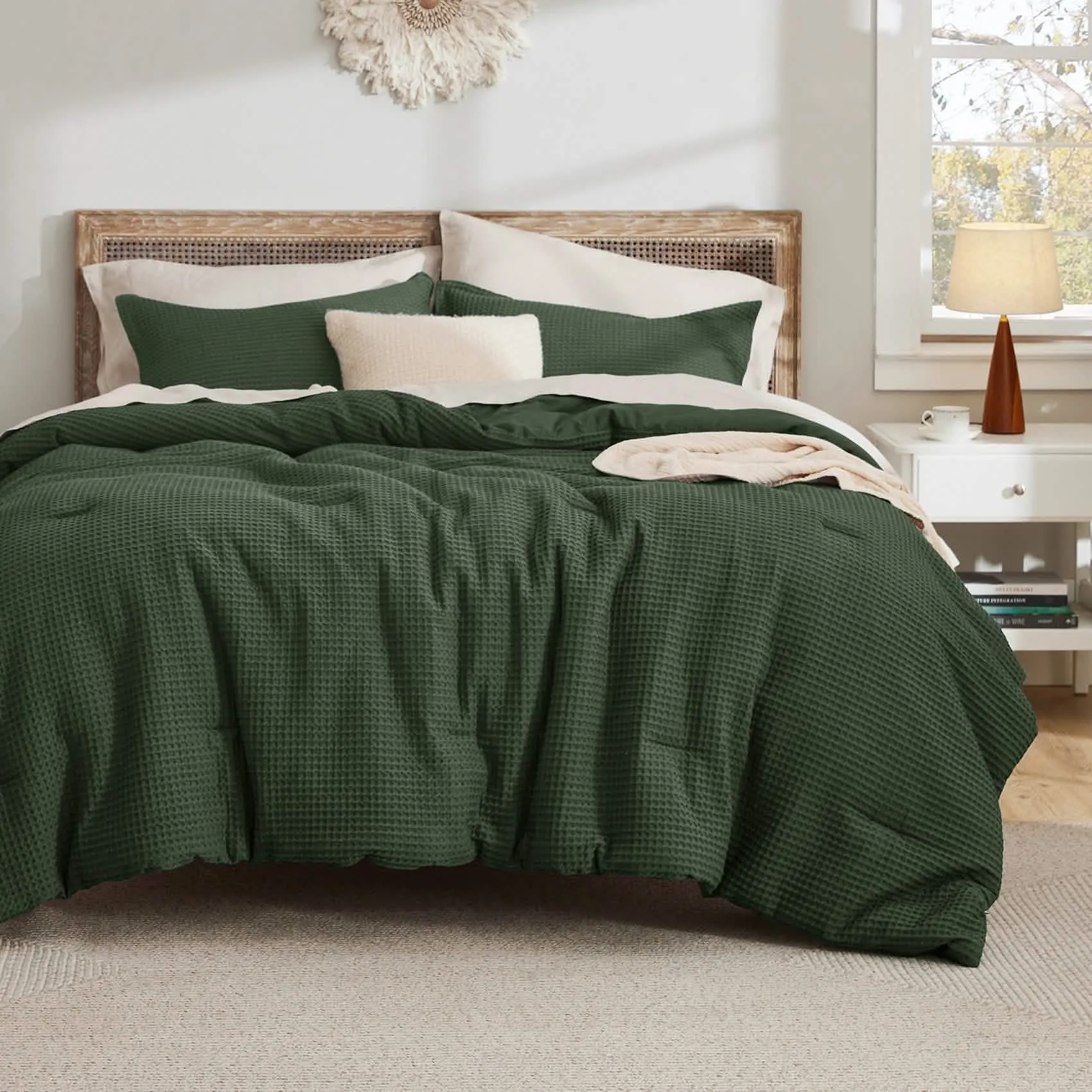 Cotton Waffle Weave Comforter Set