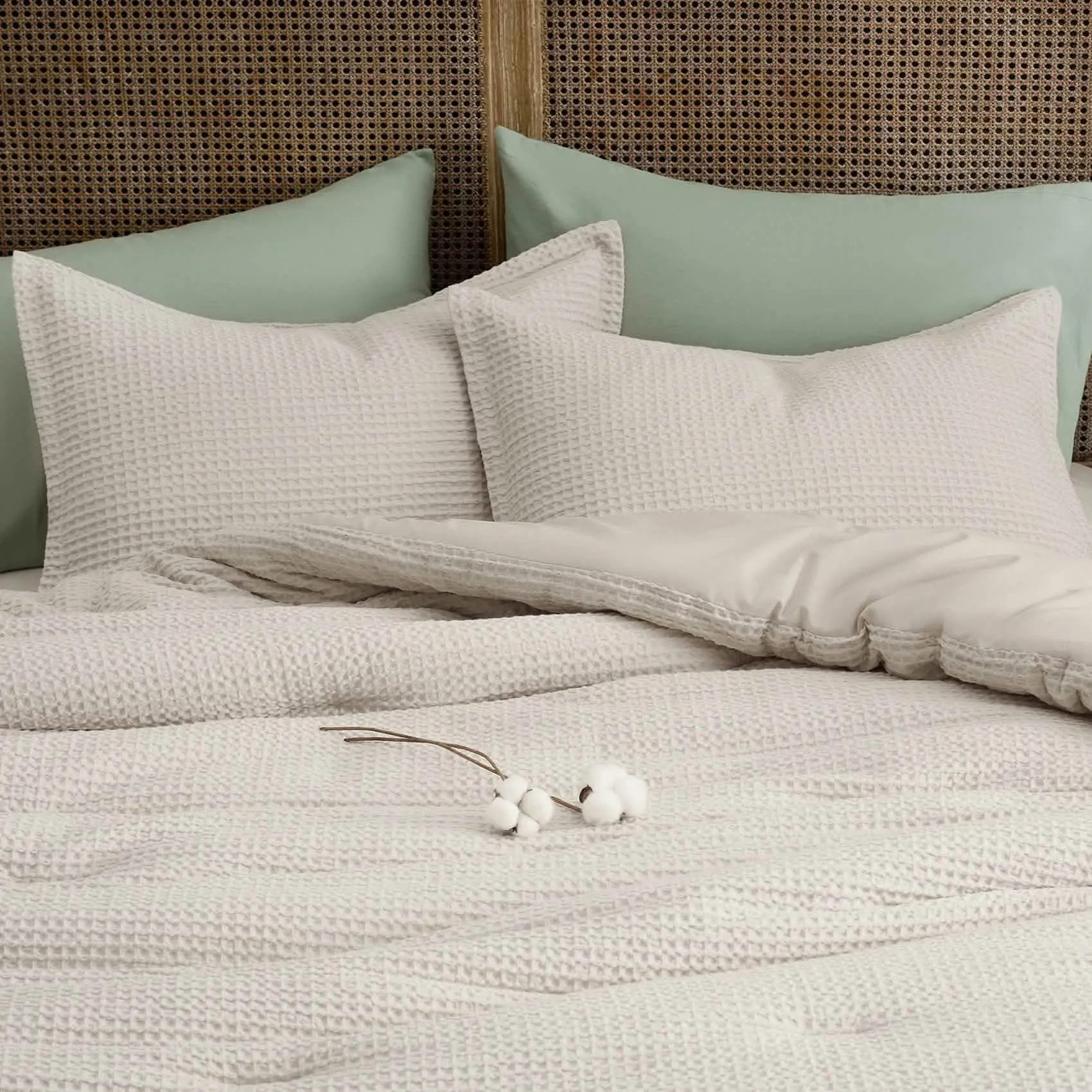 Cotton Waffle Weave Comforter Set