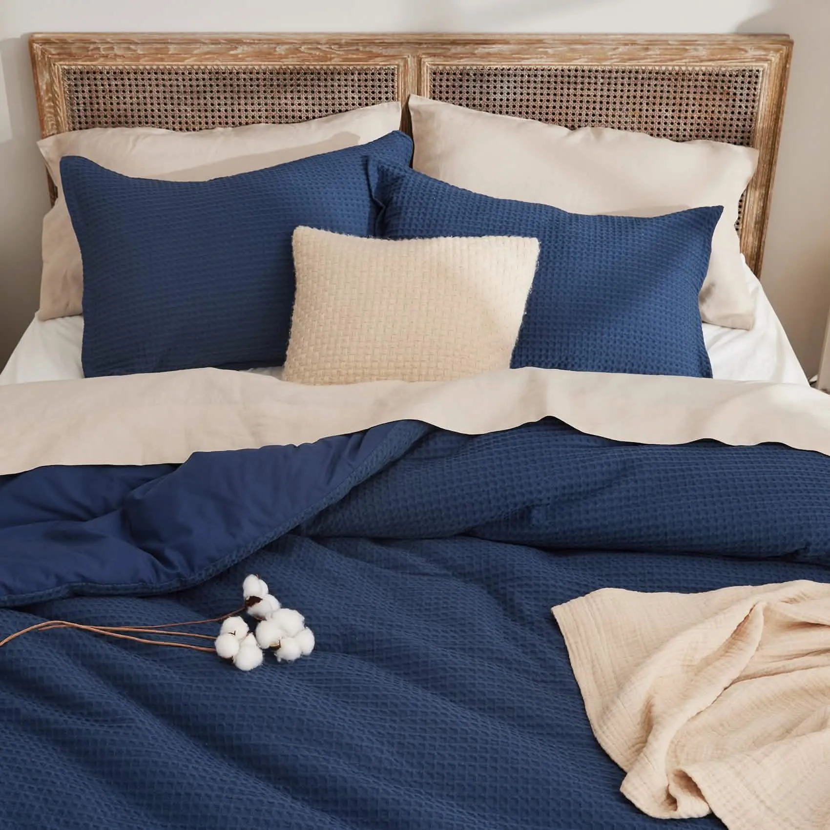 Cotton Waffle Weave Comforter Set