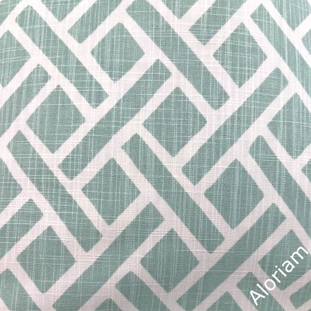 Darcy Aqua Green White Diamond Lattice Pillow Cover