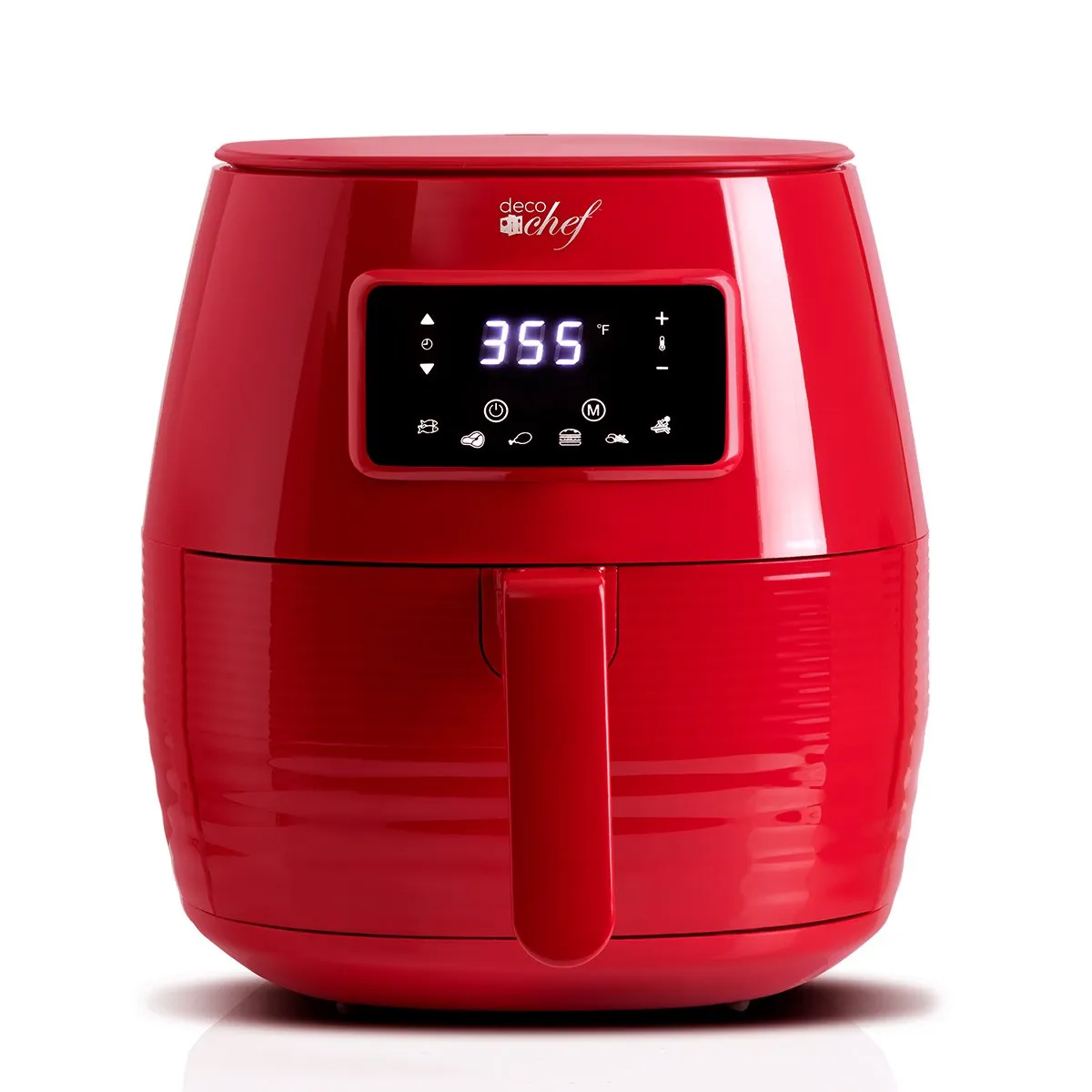 Deco Chef Digital 5.8QT Electric Air Fryer Healthier Cooking Red   6-Pcs Knife Set Black