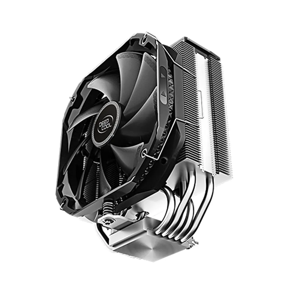 DeepCool AS500 CPU Air Cooler, Universal RAM Height Compatibility, 140mm PWM Fan, A-RGB Top Cover, 5 Heat Pipe Design for Intel Core/AMD Ryzen CPUs