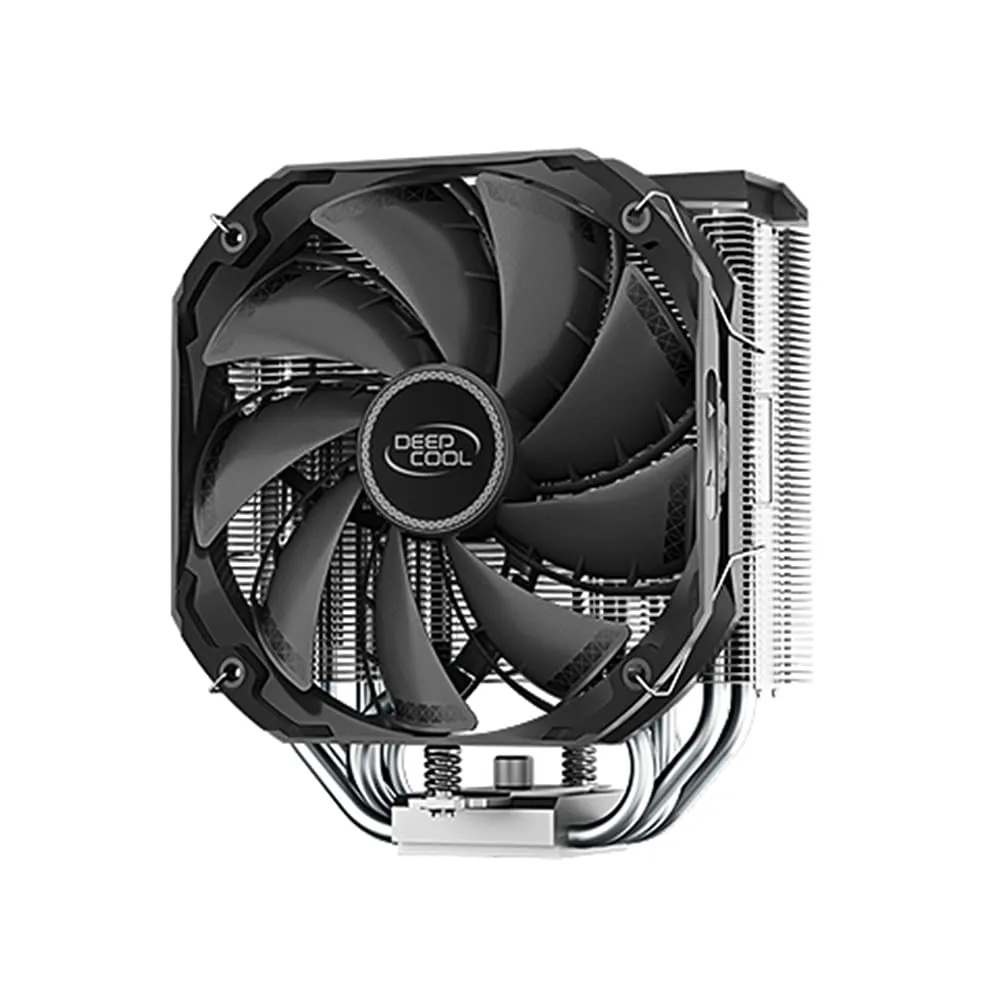 DeepCool AS500 CPU Air Cooler, Universal RAM Height Compatibility, 140mm PWM Fan, A-RGB Top Cover, 5 Heat Pipe Design for Intel Core/AMD Ryzen CPUs