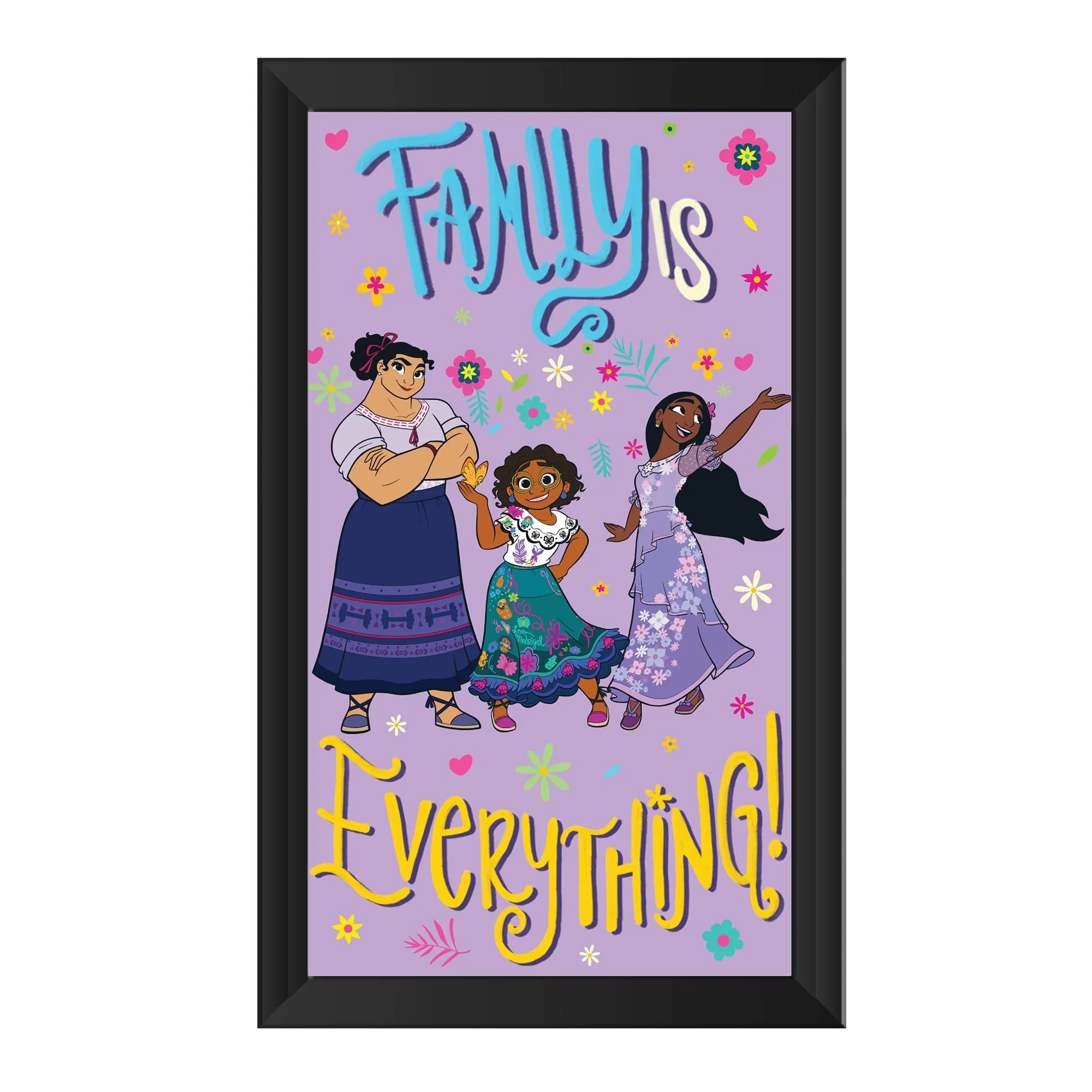 Disney Encanto "Family Is Everything" 10 x 18 Inch Framed MDF Wall Art