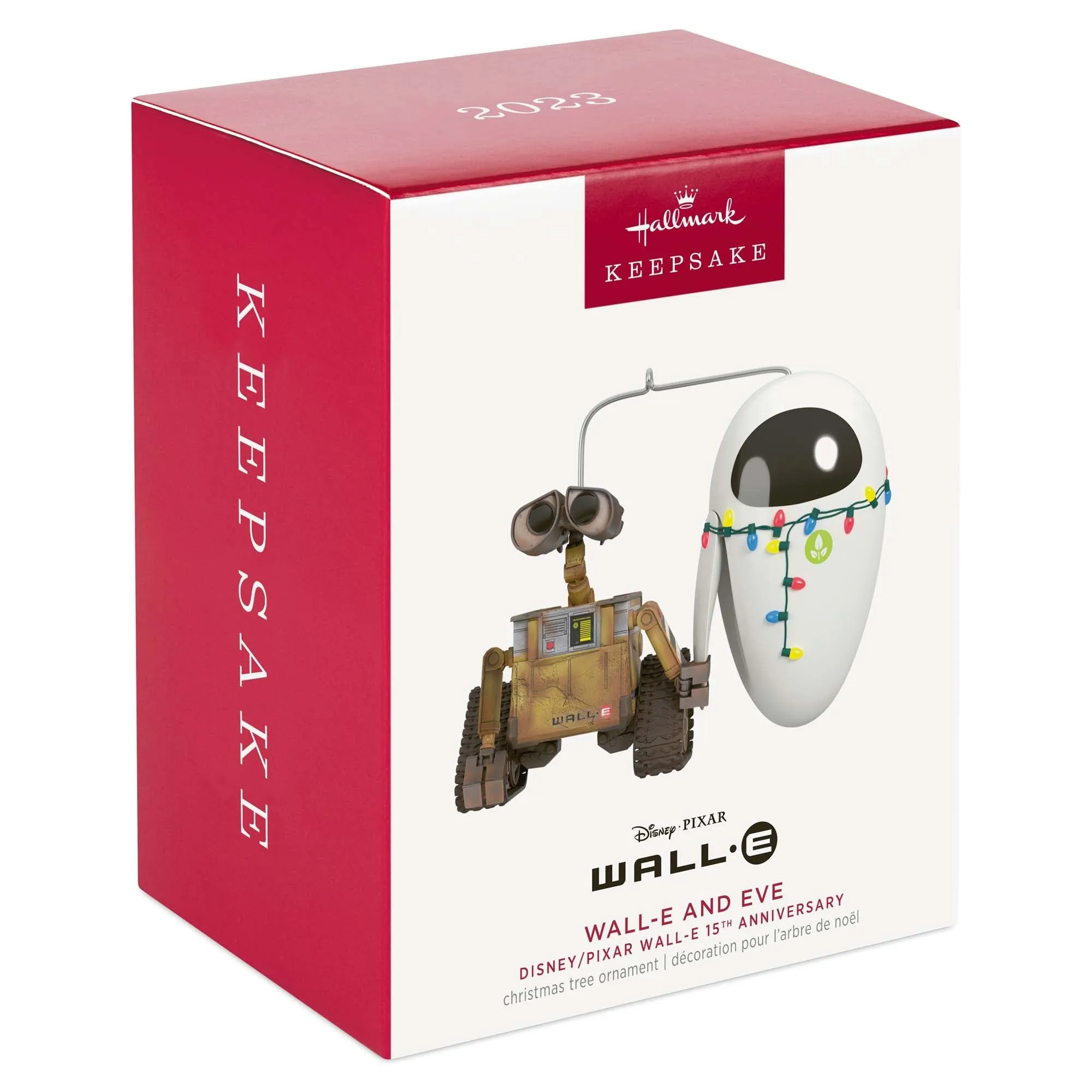 Disney/Pixar Wall-E 15th Anniversary, Wall-E and Eve - 2023 Hallmark Keepsake Christmas Ornament